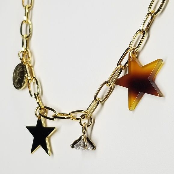 NEW Gold Paperclip Charms Necklace Bracelet - Picture 6 of 10